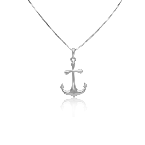 Sterling Silver Anchor Pendant Necklace , 