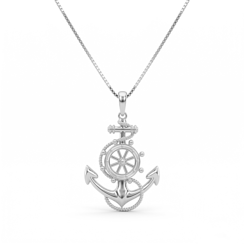 Anchor and Ship Wheel Pendant , 