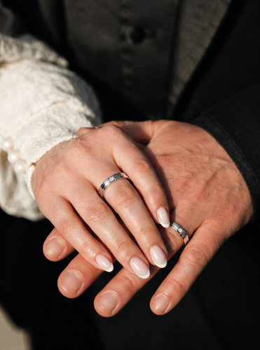 Twin Soul Silver Couple Ring , 13 hover
