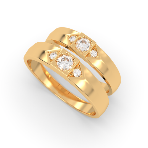 Pure Love Vermeil Gold  Promise Ring Set , 13