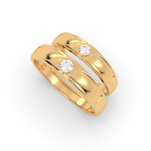 Eternal Wave Vermeil gold  Couple Rings , 13