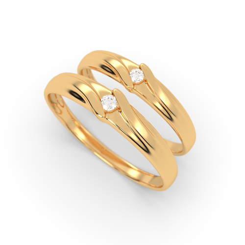 Union Wave – Vermeil gold  Couple Ring , 13