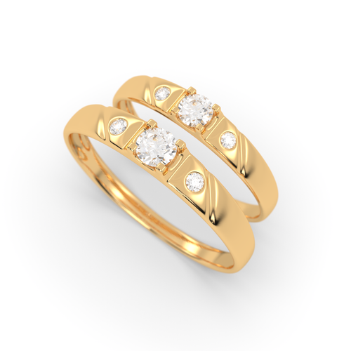 Eternal Bond Matching Vermeil gold  Couple Rings , 13