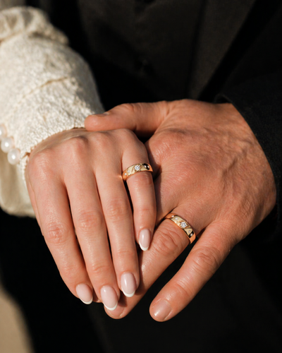 Eternal Wave vermeil gold  Couple Ring , 13 hover