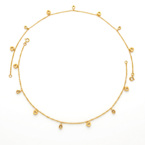 Dainty Heart & Teardrop Charm Anklet. , 