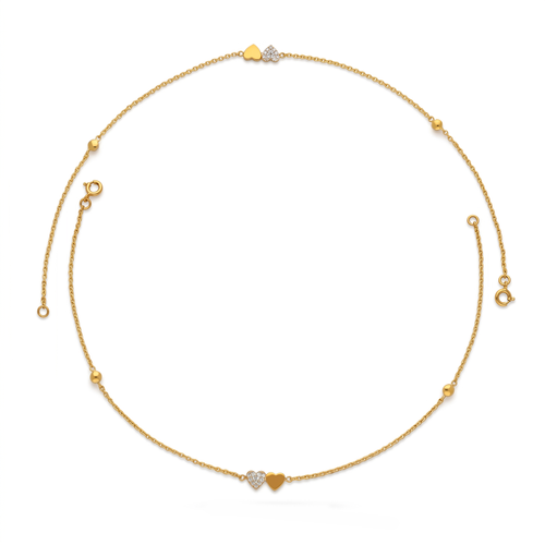 Heartbeats Sterling vermeil gold  Anklet Pair. , 