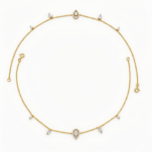 Dainty Teardrop Charm Anklet. , 