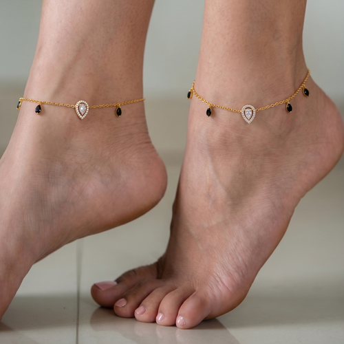 Midnight Drop Anklet. ,  hover