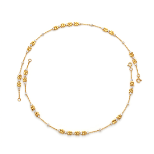 Gold Vermeil Chevron Anklet. , 