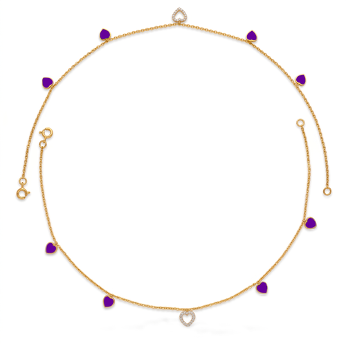 Gold Vermeil Purple Heart Anklet. , 