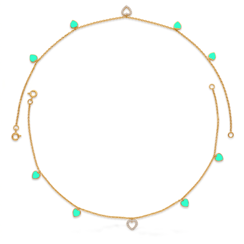 Mint Heart Dangle Anklet. , 