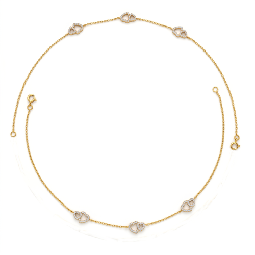 Interlocking Heart Gold Vermeil Anklet. , 