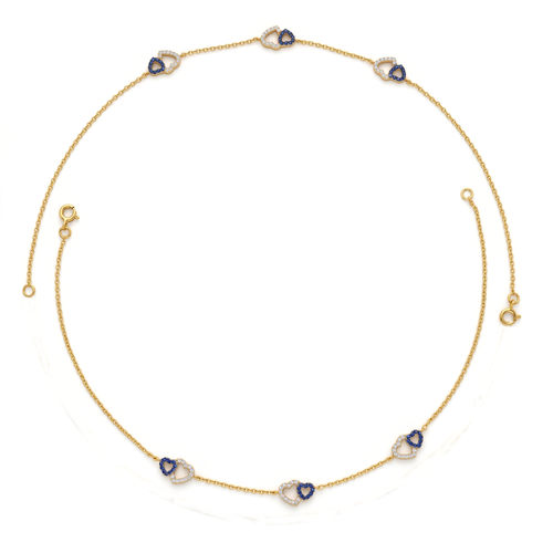 Twin Heart Gold Vermeil Charm Anklet. , 