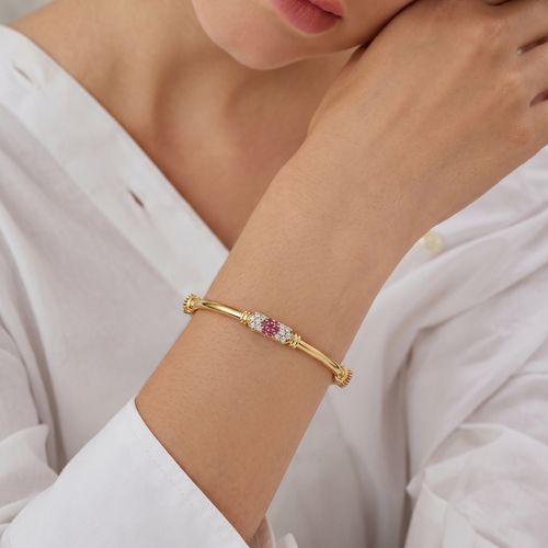 Dainty Floral Bangle , 2.3 hover