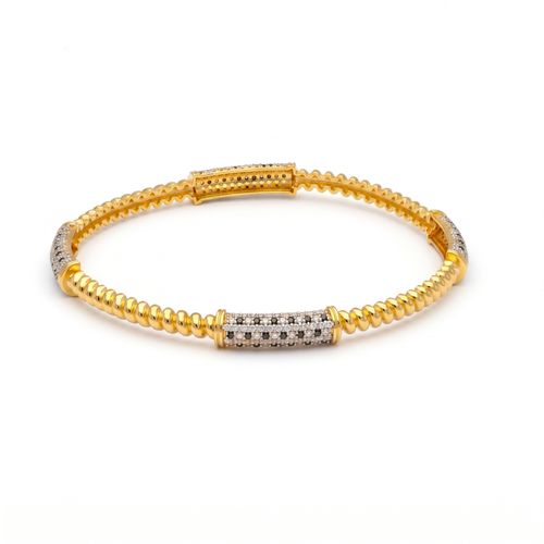 Beaded Pave Station Bangle , 2.3