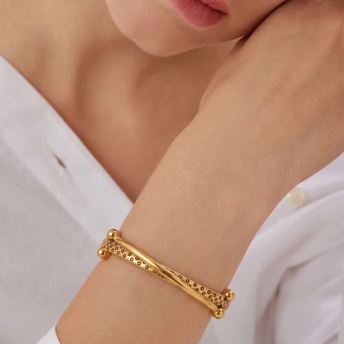 Floral Crossover Ball Bangle , 2.3 hover