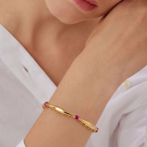 Dainty Ruby Station Bangle , 2.3 hover