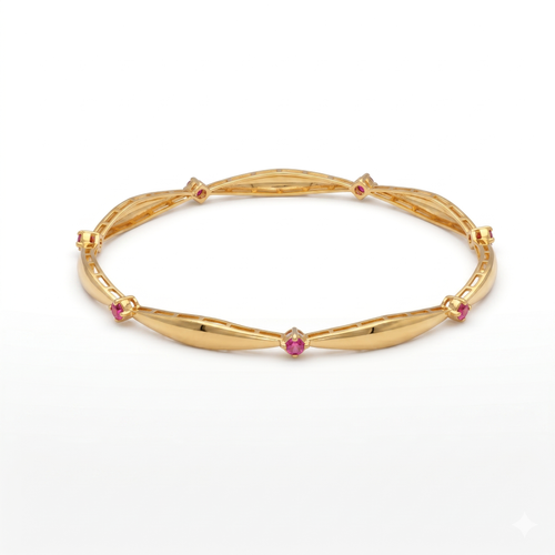 Dainty Ruby Station Bangle , 2.3