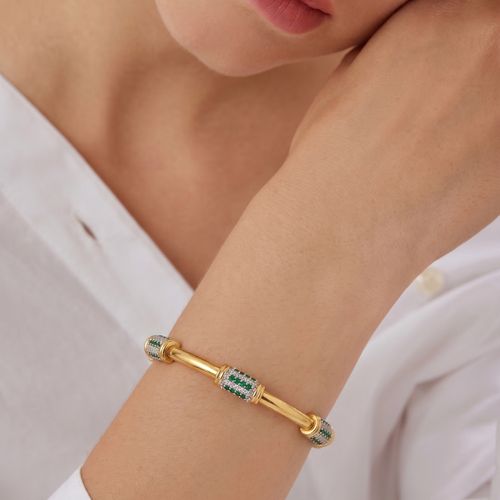 Emerald Pave Station Bangle , 2.3 hover