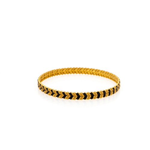 Black Chevron Enamel Bangle , 2.3