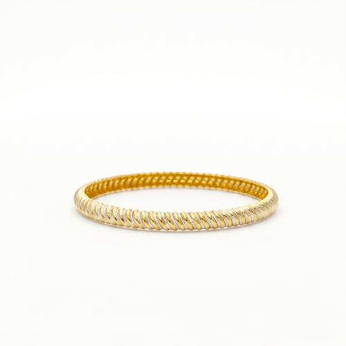 Dual-Tone Twisted Rope Bangle , 2.3