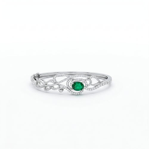Enchanted Swirl Silver Bangle , 2.3