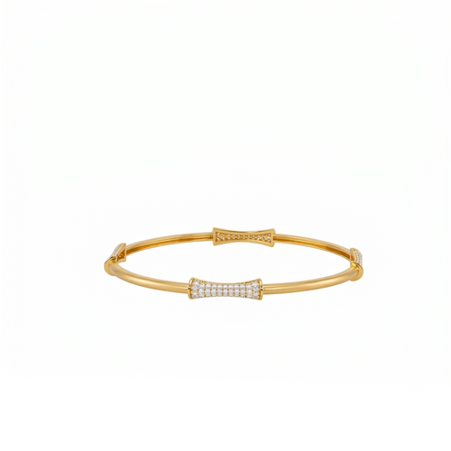 Curved Pave Station Bangle , 2.3