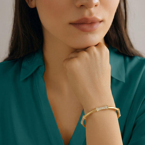 Curved Pave Station Bangle , 2.3 hover