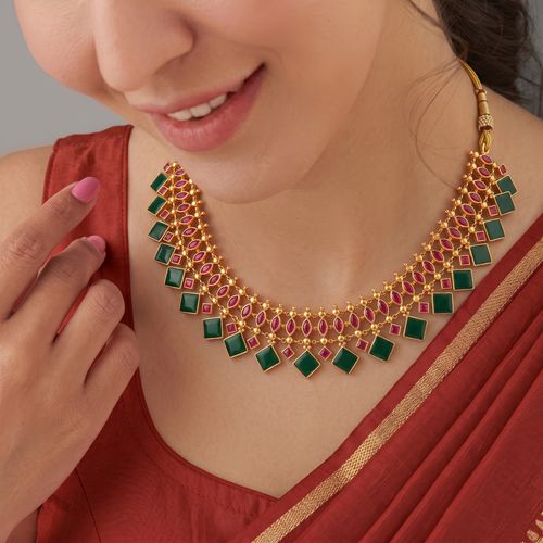 Dual-Style Reversible Geometric Choker Necklace ,  hover