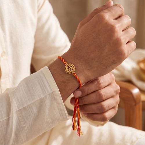 Sacred Om Floral Chakra Rakhi ,  hover
