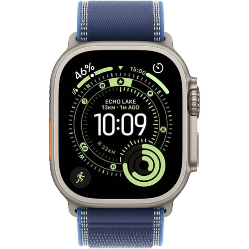 Apple Watch Ultra 3 GPS + Cellular , Natural , 49mm , Titanium , Blue/Bright Blue Trail Loop , M/L