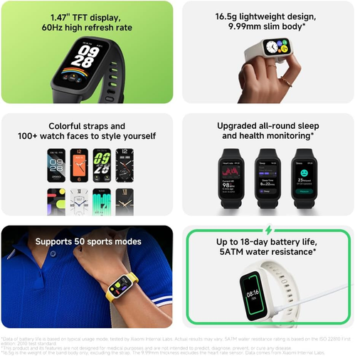 Xiomi Smart band 9 Active , Black